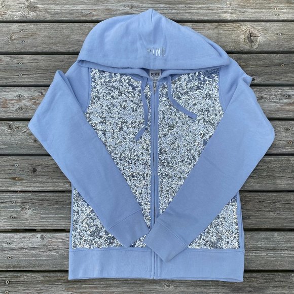 Victoria's Secret PINK Lavender Bling Perfect Zip Hoodie - Picture 2 of 16